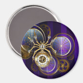 Steampunk Spider im Lila Hintergrund Magnet (Vorderseite/Rückseite)