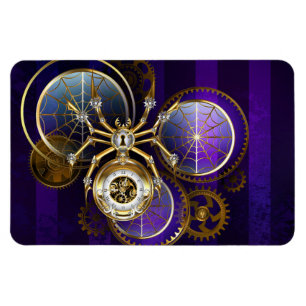 Steampunk Spider im Lila Hintergrund Magnet