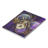 Steampunk Spider im Lila Hintergrund Notizblock (Rotiert)