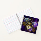 Steampunk Spider im Lila Hintergrund Notizblock (Innenseite)