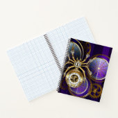 Steampunk Spider im Lila Hintergrund Notizblock (Innenseite)