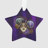 Steampunk Spider im Lila Hintergrund Ornament (Rückseite)