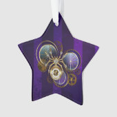 Steampunk Spider im Lila Hintergrund Ornament (Vorderseite)