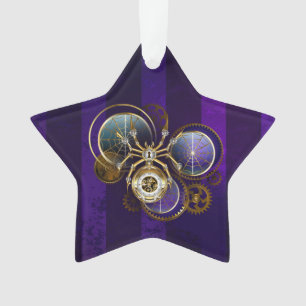 Steampunk Spider im Lila Hintergrund Ornament