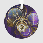 Steampunk Spider im Lila Hintergrund Ornament (Rückseite)