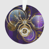 Steampunk Spider im Lila Hintergrund Ornament (Vorderseite)