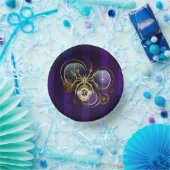 Steampunk Spider im Lila Hintergrund Pappteller (Party)