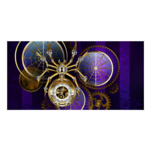 Steampunk Spider im Lila Hintergrund Poster