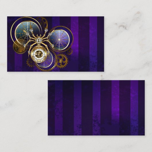 Steampunk Spider im Lila Hintergrund Rabattkarte (Vorne/Hinten)