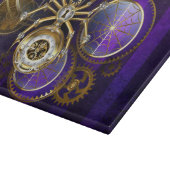 Steampunk Spider im Lila Hintergrund Schneidebrett (Ecke)