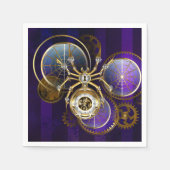 Steampunk Spider im Lila Hintergrund Serviette (Vorderseite)