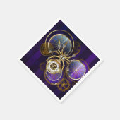 Steampunk Spider im Lila Hintergrund Serviette (Ecke)