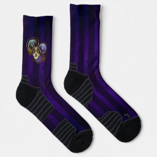Steampunk Spider im Lila Hintergrund Socken