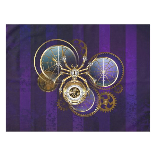 Steampunk Spider im Lila Hintergrund Tischdecke (Vorderseite (Horizontal))