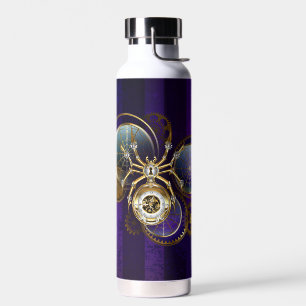 Steampunk Spider im Lila Hintergrund Trinkflasche