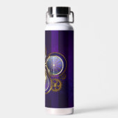 Steampunk Spider im Lila Hintergrund Trinkflasche (Rückseite)