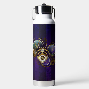 Steampunk Spider im Lila Hintergrund Trinkflasche