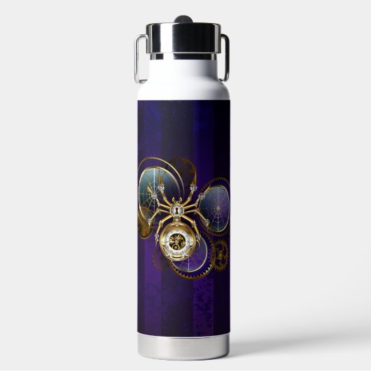 Steampunk Spider im Lila Hintergrund Trinkflasche (Vorderseite)