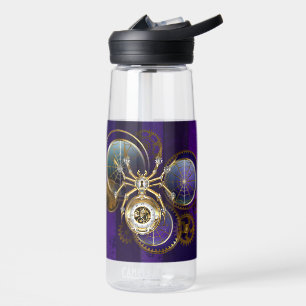 Steampunk Spider im Lila Hintergrund Trinkflasche