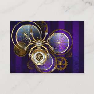 Steampunk Spider im Lila Hintergrund Visitenkarte