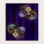 Steampunk Spider im Lila Hintergrund Visitenkarten (Außenseite Aufgefaltet)