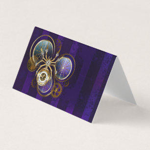 Steampunk Spider im Lila Hintergrund Visitenkarten