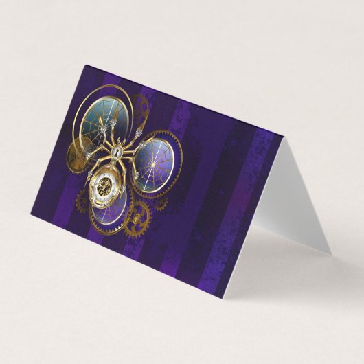 Steampunk Spider im Lila Hintergrund Visitenkarten (Vorderseite)