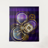 Steampunk Spider im Lila Hintergrund Wandteppich (Vorderseite)