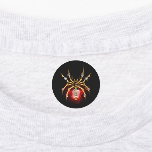 Steampunk spider on black etiketten (Befestigt)