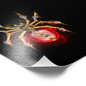 Steampunk spider on black fotodruck (Ecke)