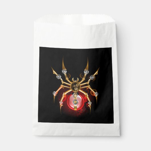 Steampunk spider on black geschenktütchen (Vorderseite)