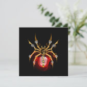 Steampunk spider on black karte (Stehend Vorderseite)