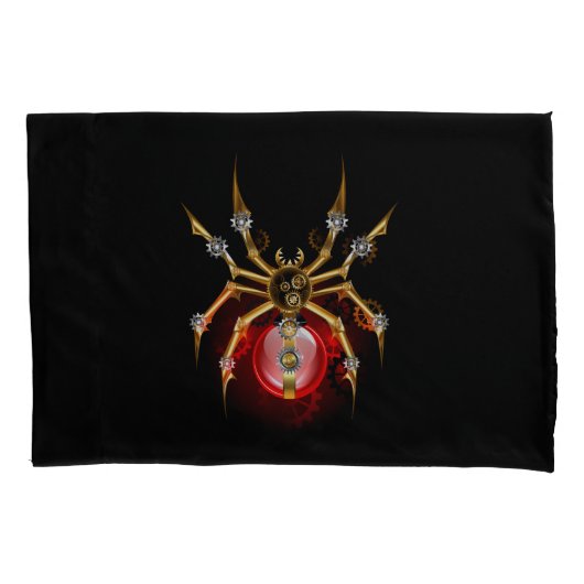 Steampunk spider on black kissenbezug (Vorderseite)