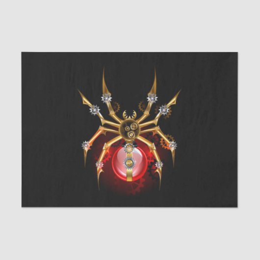 Steampunk spider on black seidenpapier (Vorderseite)