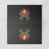 Steampunk spider on black terminkarte (Außenseite Aufgefaltet)
