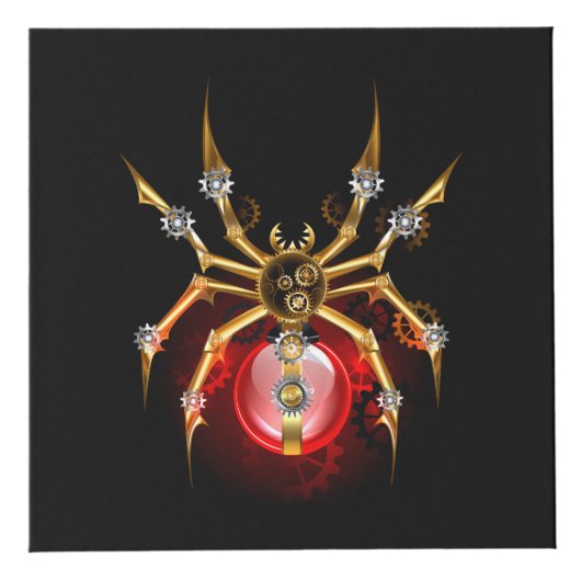 Steampunk spider on black würfel (Rechts)