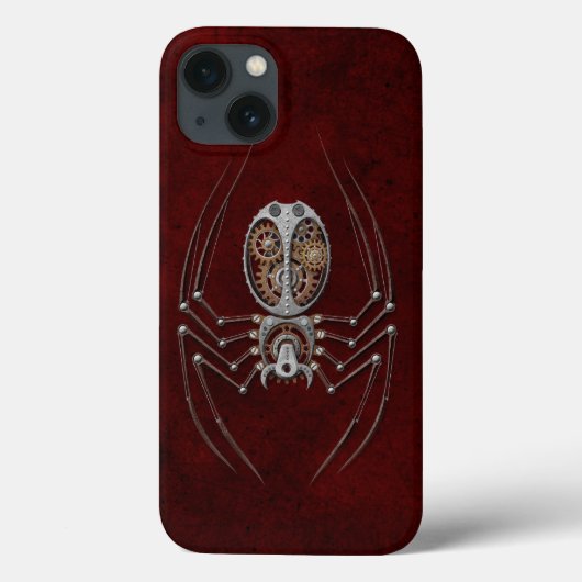 Steampunk Spider on Deep Red Case-Mate iPhone Hülle (Rückseite)