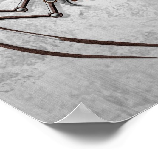 Steampunk Spider on Rough Steel Poster (Ecke)