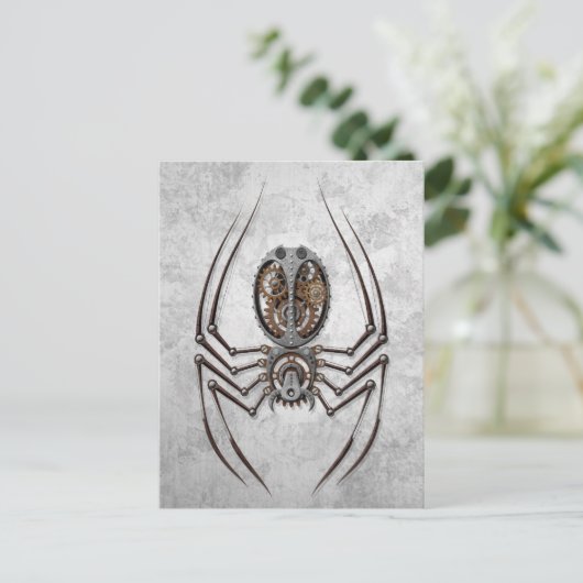 Steampunk Spider Postkarte (Stehend Vorderseite)