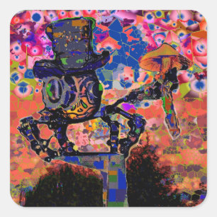 Steampunk Spider Quadratischer Aufkleber