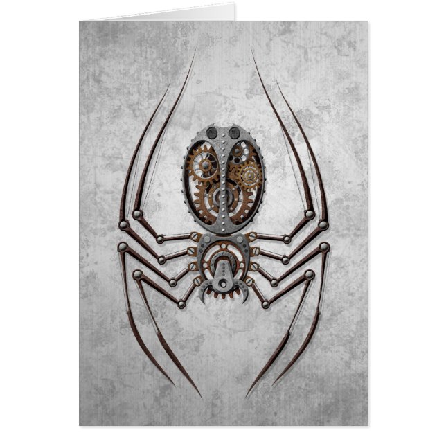 Steampunk Spinne auf rauem Stahl (Vorne)