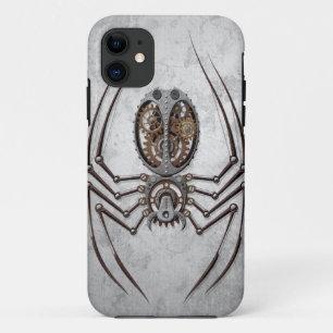 Steampunk Spinne auf rauem Stahl iPhone 11 Hülle