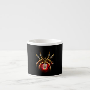 Steampunk-Spinne auf Schwarz Espressotasse