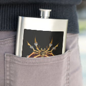 Steampunk-Spinne auf Schwarz Flachmann (Beispiel)