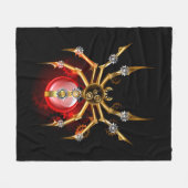Steampunk-Spinne auf Schwarz Fleecedecke (Vorderseite (Horizontal))