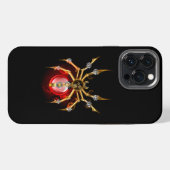 Steampunk-Spinne auf Schwarz iPhone Hülle (Rückseite (Horizontal))