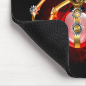 Steampunk-Spinne auf Schwarz Mousepad (Ecke)
