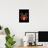 Steampunk-Spinne auf Schwarz Poster (Heimbüro)