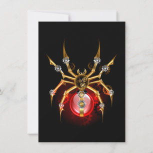 Steampunk-Spinne auf Schwarz Save The Date