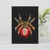 Steampunk-Spinne auf Schwarz Save The Date (Stehend Vorderseite)